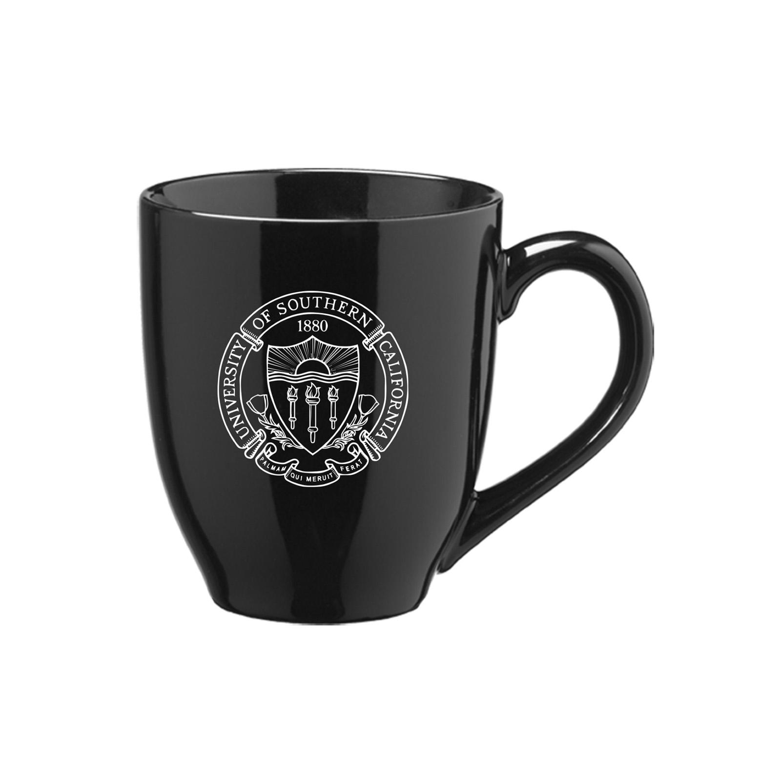 USC Seal Engraved Black Bistro Mug by LXG image01